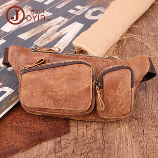 Factory Wholesale Men's Belt Bag Korean Multi-Functional Outdoor Waist Chest Bag Shoulder Sports Bag Matte Leather Men's Real-Leather Bag Factory Wholesale Men's Belt Bag Korean Multi-Functional Outdoor Waist Chest Bag Shoulder Sports Bag Matte Leather Men's Real-Leather Bag