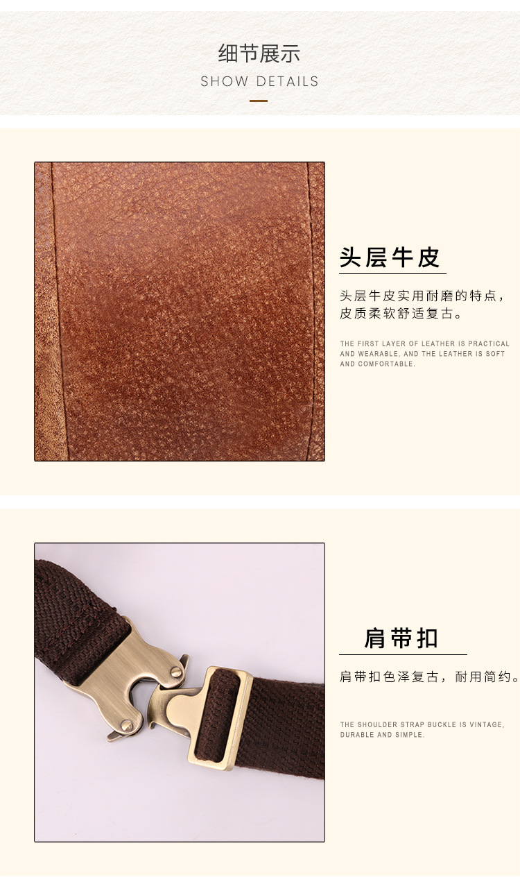 Factory Wholesale Men's Belt Bag Korean Multi-Functional Outdoor Waist Chest Bag Shoulder Sports Bag Matte Leather Men's Real-Leather Bag Factory Wholesale Men's Belt Bag Korean Multi-Functional Outdoor Waist Chest Bag Shoulder Sports Bag Matte Leather Men's Real-Leather Bag