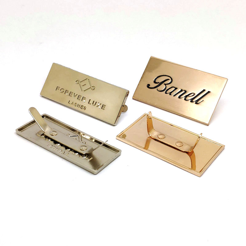 Factory Customized Metal Laser Nameplate Bronze Zinc Alloy Logo Guangzhou Men's Real-Leather Bag Hardware Die Casting Sign