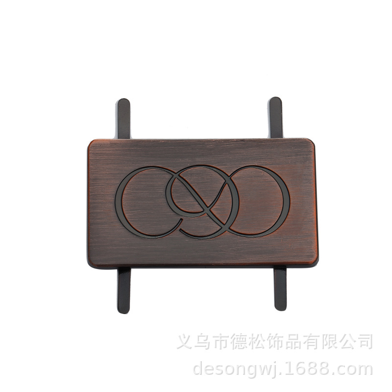 Factory Customized Metal Laser Nameplate Bronze Zinc Alloy Logo Guangzhou Men's Real-Leather Bag Hardware Die Casting Sign