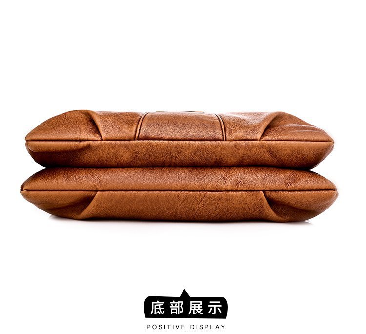 Foreign Trade Soft Leather Women's Bag European and American Retro Real Washed Leather Women's Shoulder Bag Large Capacity Middle-Aged Mother Bag Small Square Bag Foreign Trade Soft Leather Women's Bag European and American Retro Real Washed Leather Women's Shoulder Bag Large Capacity Middle-Aged Mother Bag Small Square Bag