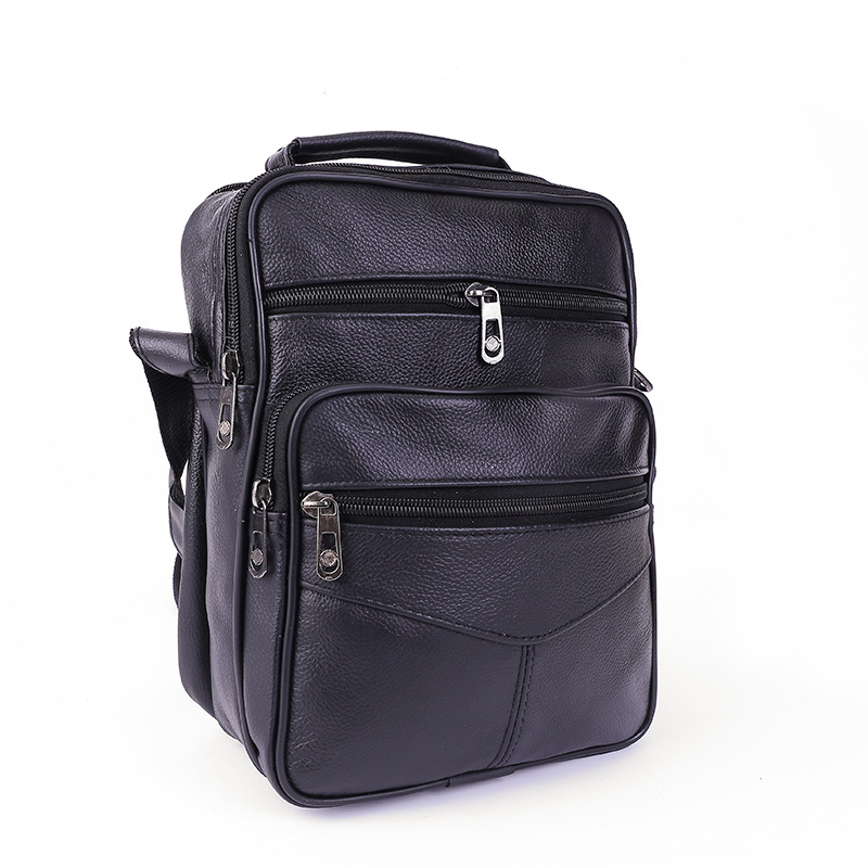 Men&#039;s Real-Leather Bag Shoulder Crossbody Bag Fashion Business Briefcase Cowhide Casual Fashionable Style All-Matching Fashion Wholesale
