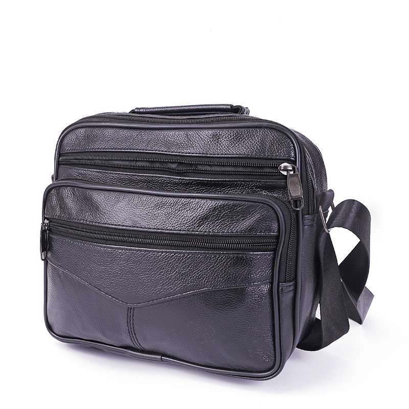 Men's Real-Leather Bag Shoulder Crossbody Bag Fashion Business Briefcase Cowhide Casual Fashionable Style All-Matching Fashion Wholesale