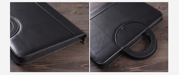 Business Real Estate Key Case A4 File Package Multi-Functional Leather Large Capacity Zipper Delivery Bag Customization