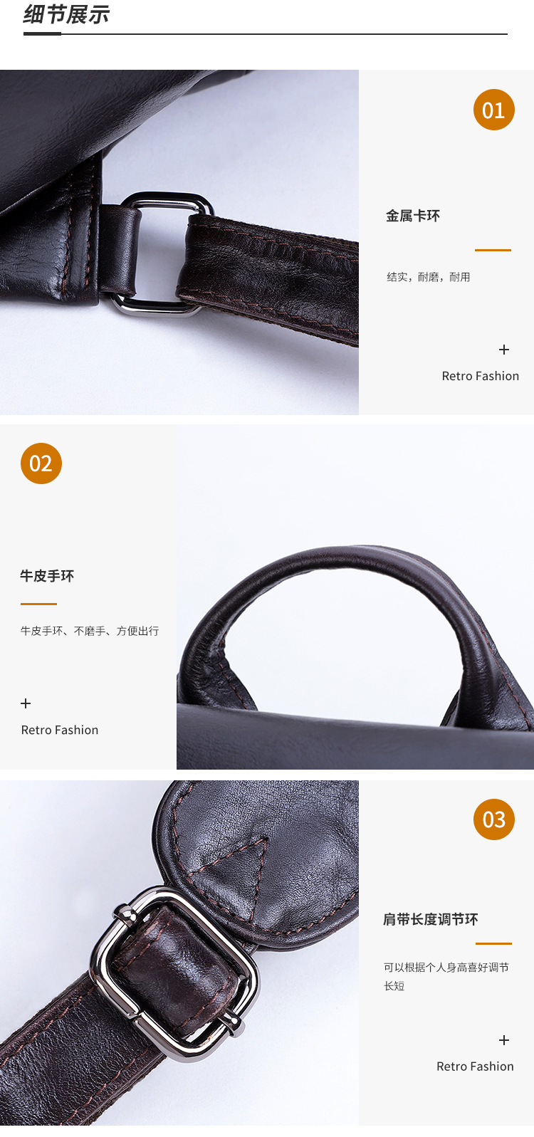 New Men's Real-Leather Bag Korean Style Fashion Casual Men's Backpack First Layer Cowhide Black Computer Backpack
