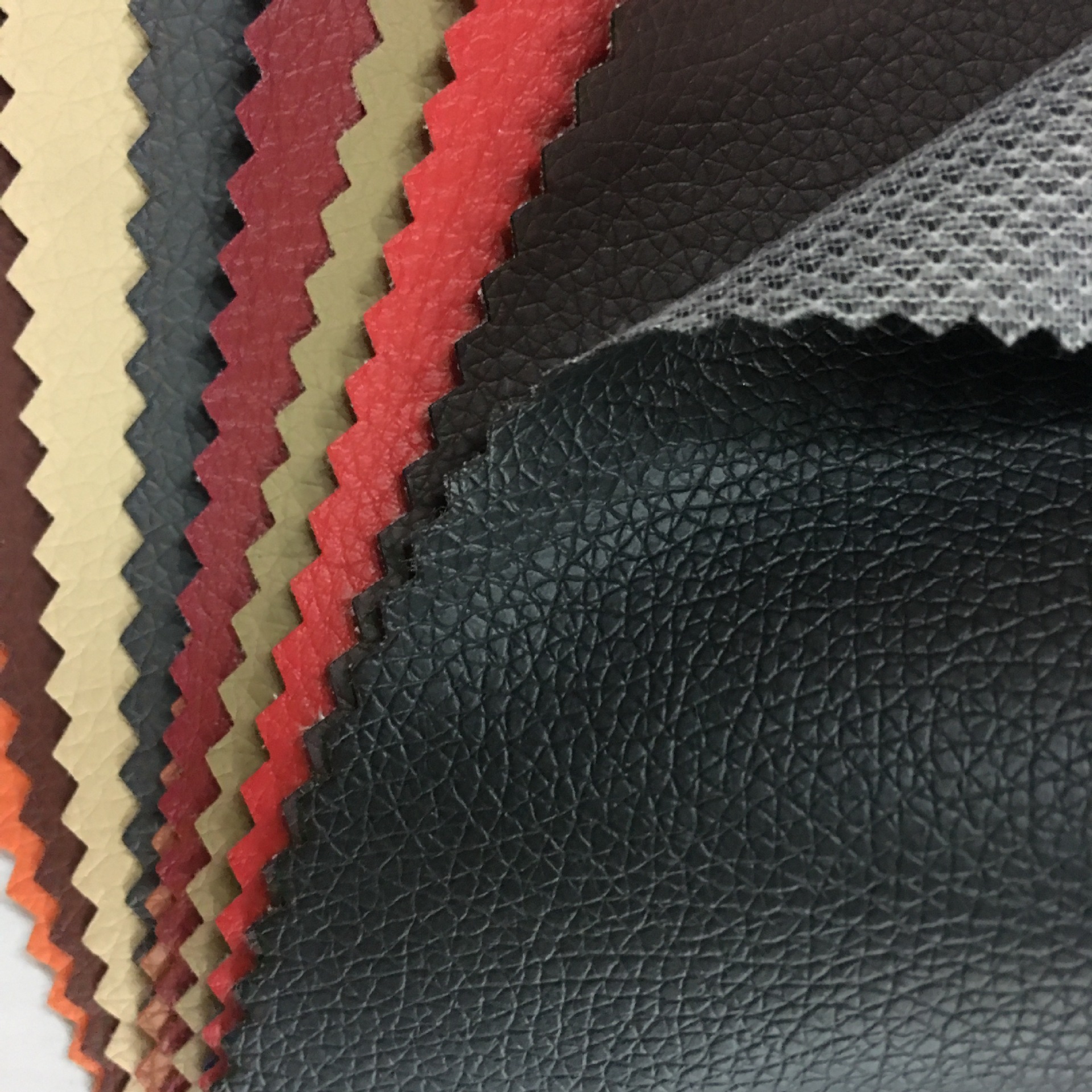 PVC Litchi Pattern Leather Bags Shoes and Hats Furniture Extra Wide 160cm Sofa Leather Factory in Stock Classic Artificial Leather