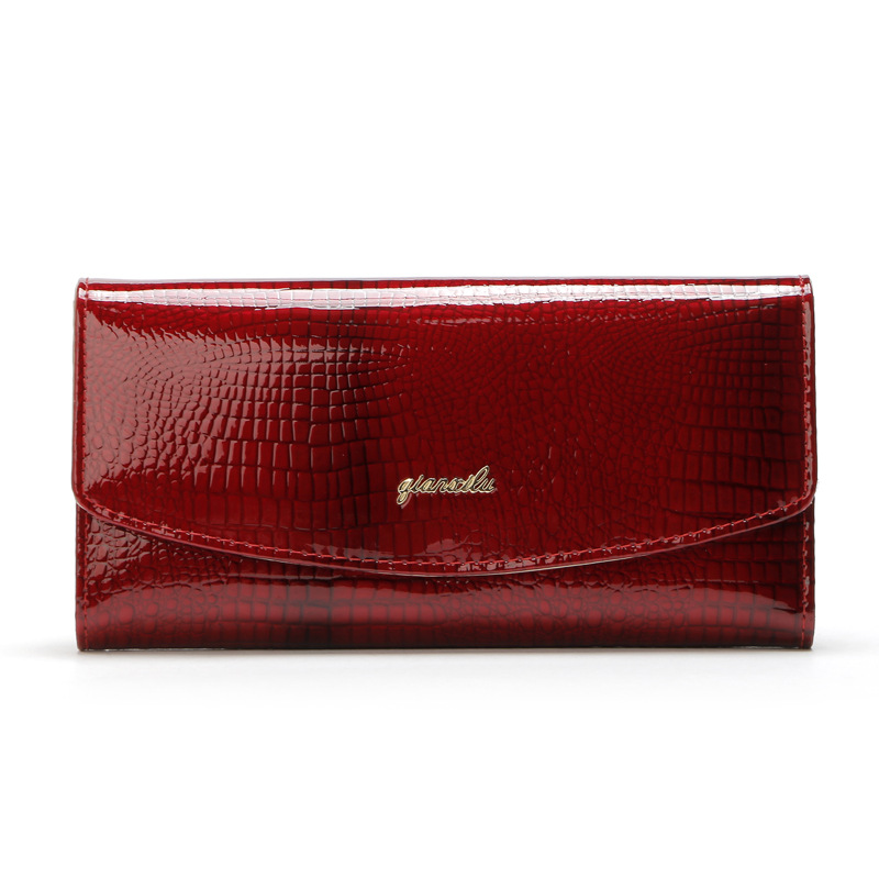 Brand patent leather fashion women&#039;s bag real leather bag lady handbag guangzhou wallet amazon Tmall special supply of goods