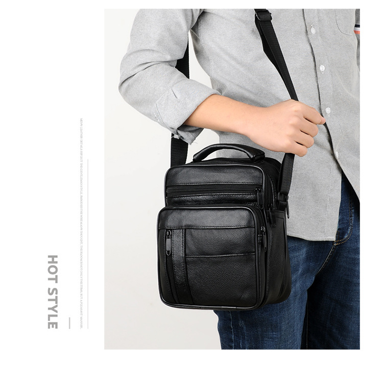 RealLeather Bag Shoulder Bag Men's Business Handheld Briefcase Casual Messenger Bag Real Cow Leather Backpack Whole