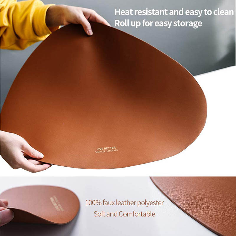 Artificial Leather Coasters Suits Dining Table Cushion Heat-Resistant Non-Slip Washable Heat Insulation Coffee Pad Kitchen Placemat Nordic Style