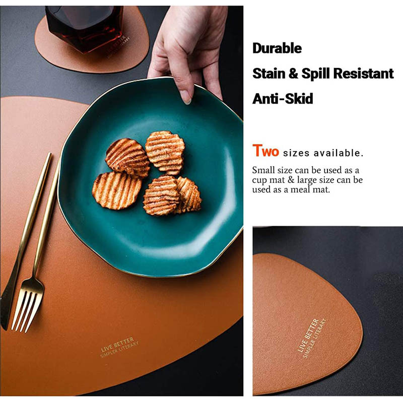 Artificial Leather Coasters Suits Dining Table Cushion Heat-Resistant Non-Slip Washable Heat Insulation Coffee Pad Kitchen Placemat Nordic Style Artificial Leather Coasters Suits Dining Table Cushion Heat-Resistant Non-Slip Washable Heat Insulation Coffee Pad Kitchen Placemat Nordic Style