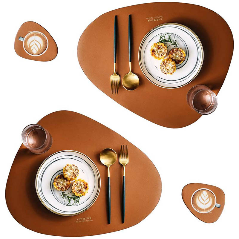 Artificial Leather Coasters Suits Dining Table Cushion Heat-Resistant Non-Slip Washable Heat Insulation Coffee Pad Kitchen Placemat Nordic Style Artificial Leather Coasters Suits Dining Table Cushion Heat-Resistant Non-Slip Washable Heat Insulation Coffee Pad Kitchen Placemat Nordic Style