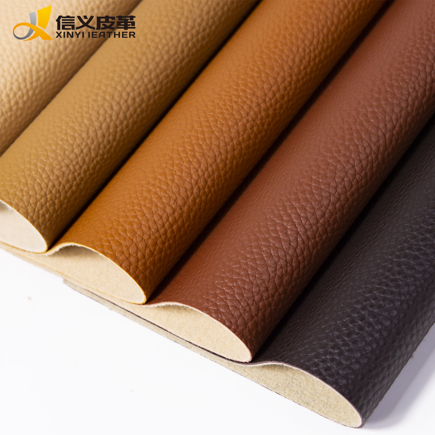Wholesale PU Leather 6P European Standard 1.2 Thick Litchi Leather Fabric Bag Sofa Cushion Soft Upholstery and Hard Upholstery Artificial Leather