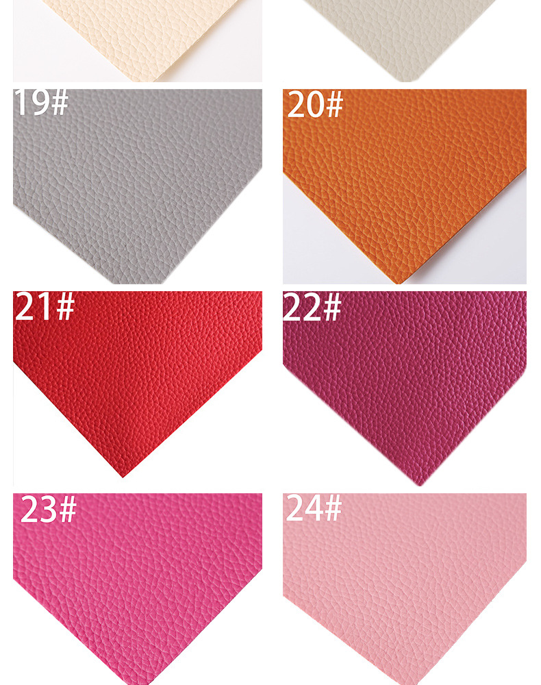 Wholesale PU Leather 6P European Standard 1.2 Thick Litchi Leather Fabric Bag Sofa Cushion Soft Upholstery and Hard Upholstery Artificial Leather