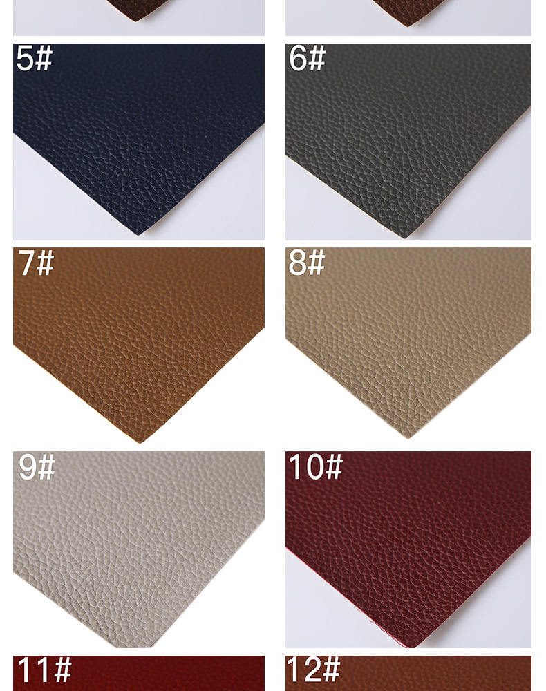 Wholesale PU Leather 6P European Standard 1.2 Thick Litchi Leather Fabric Bag Sofa Cushion Soft Upholstery and Hard Upholstery Artificial Leather