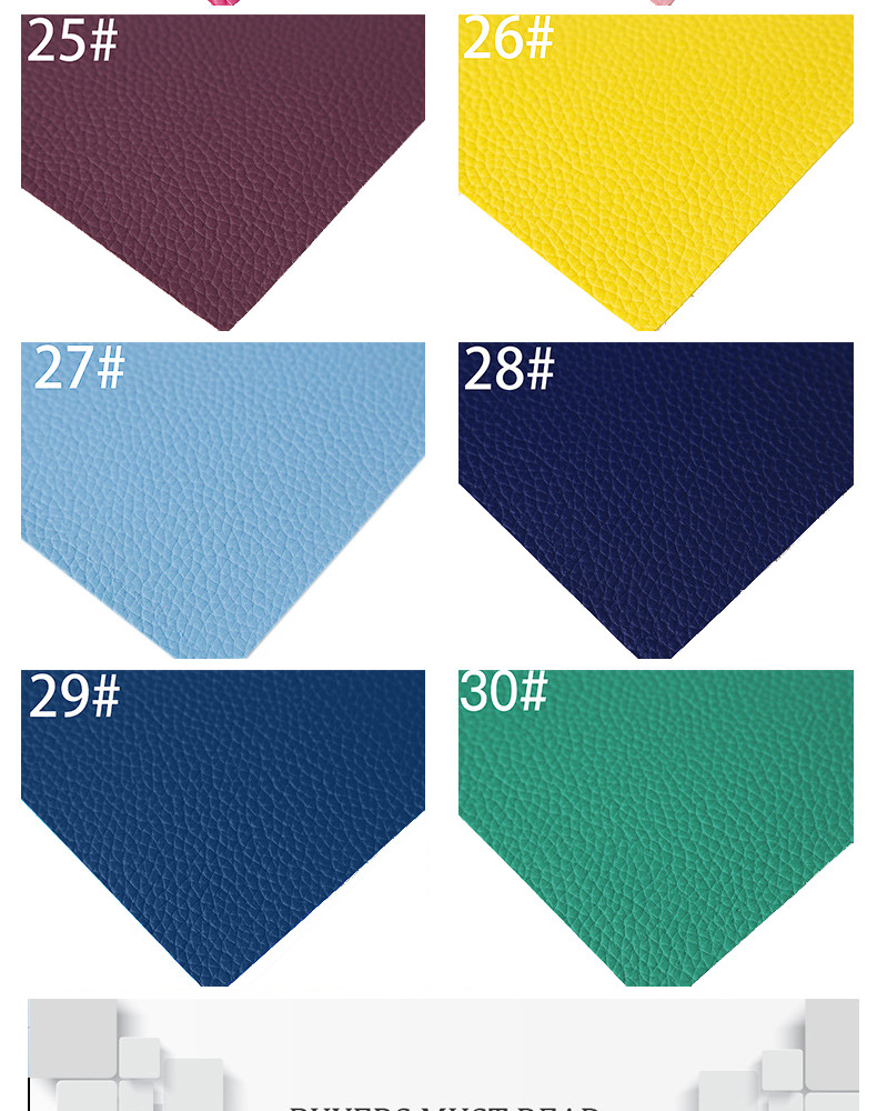 Wholesale PU Leather 6P European Standard 1.2 Thick Litchi Leather Fabric Bag Sofa Cushion Soft Upholstery and Hard Upholstery Artificial Leather