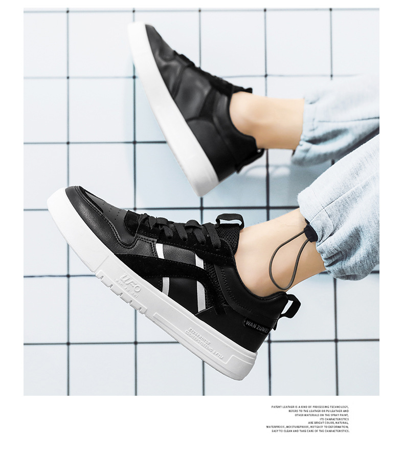 2021 Spring New Outdoor Casual Sneakers Personalized Trendy Ins Low-Top Artificial Leather Sports Color Matching Men's Shoes