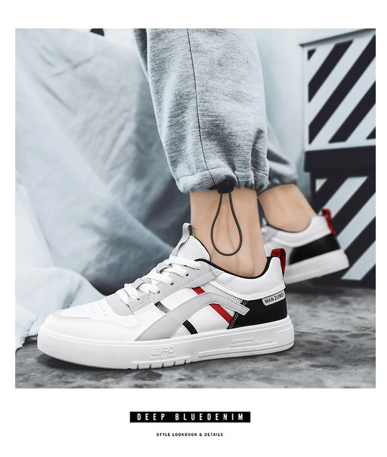 2021 Spring New Outdoor Casual Sneakers Personalized Trendy Ins Low-Top Artificial Leather Sports Color Matching Men's Shoes