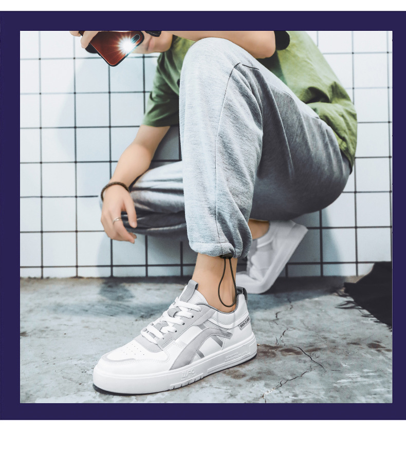 2021 Spring New Outdoor Casual Sneakers Personalized Trendy Ins Low-Top Artificial Leather Sports Color Matching Men's Shoes