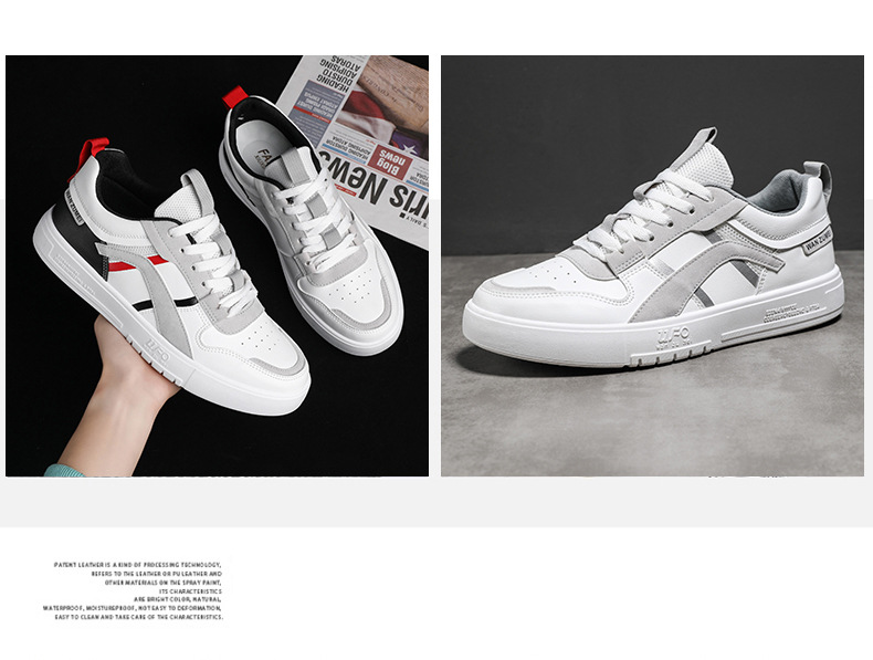 2021 Spring New Outdoor Casual Sneakers Personalized Trendy Ins Low-Top Artificial Leather Sports Color Matching Men's Shoes
