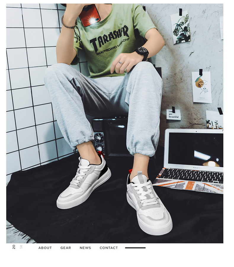 2021 Spring New Outdoor Casual Sneakers Personalized Trendy Ins Low-Top Artificial Leather Sports Color Matching Men's Shoes