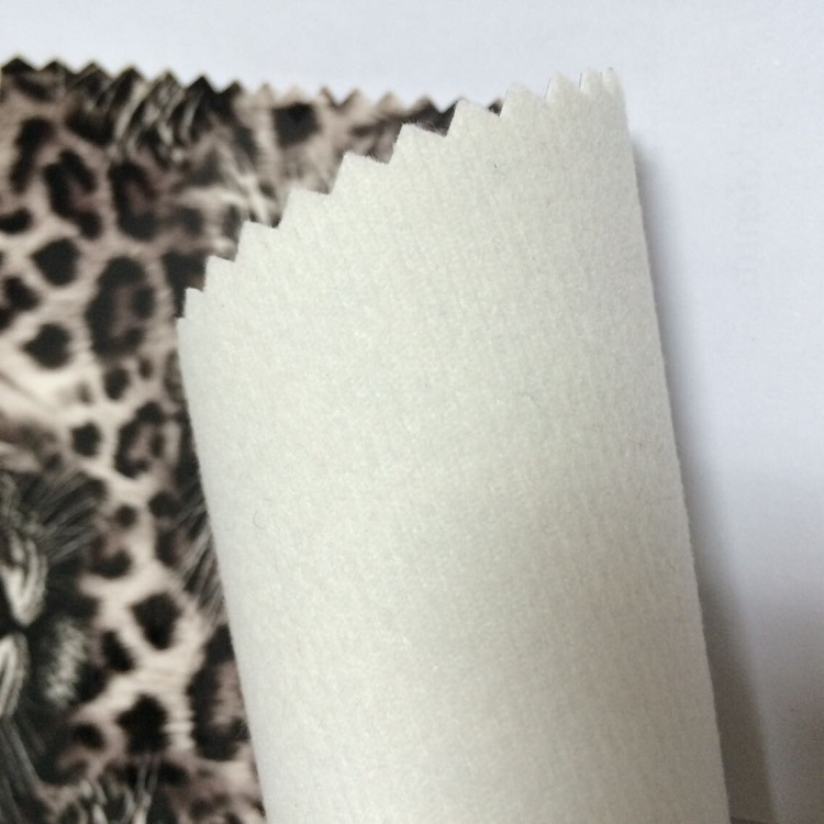 printing tiger shinning pu  artificial leather for bags
