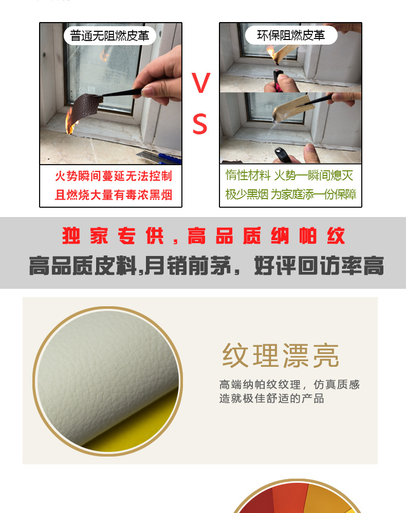 Wholesale Semi-PU Leather Small Lychee Pattern British Standard Flame Retardant Leather Fabric Skin Feeling Sofa Cushion Soft Upholstery and Hard Upholstery Artificial Leather