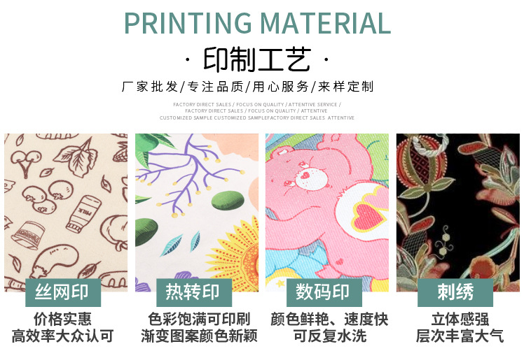 Factory Custom Cotton Canvas Bag Printable Logo Portable Cotton Shopping Bag Color Pattern Customization