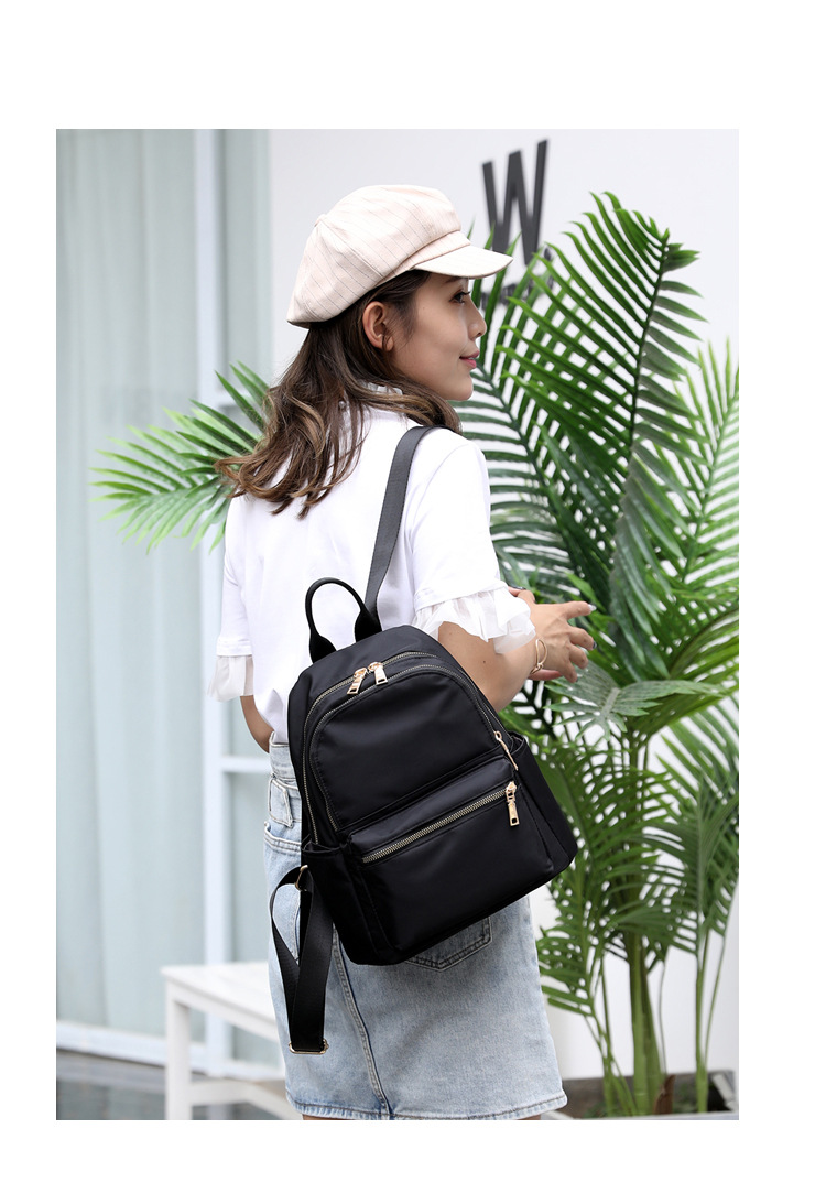 New Women's Backpack Korean Style Casual All-Matching Backpack Nylon Oxford Cloth Women's Bag Canvas Bag Travel Backpack