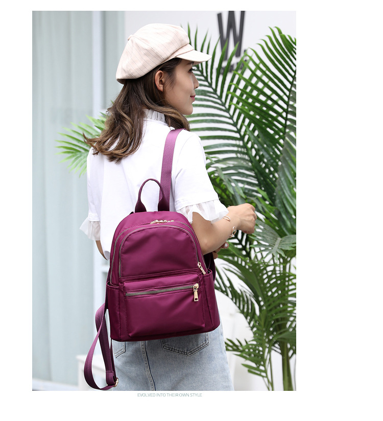 New Women's Backpack Korean Style Casual All-Matching Backpack Nylon Oxford Cloth Women's Bag Canvas Bag Travel Backpack