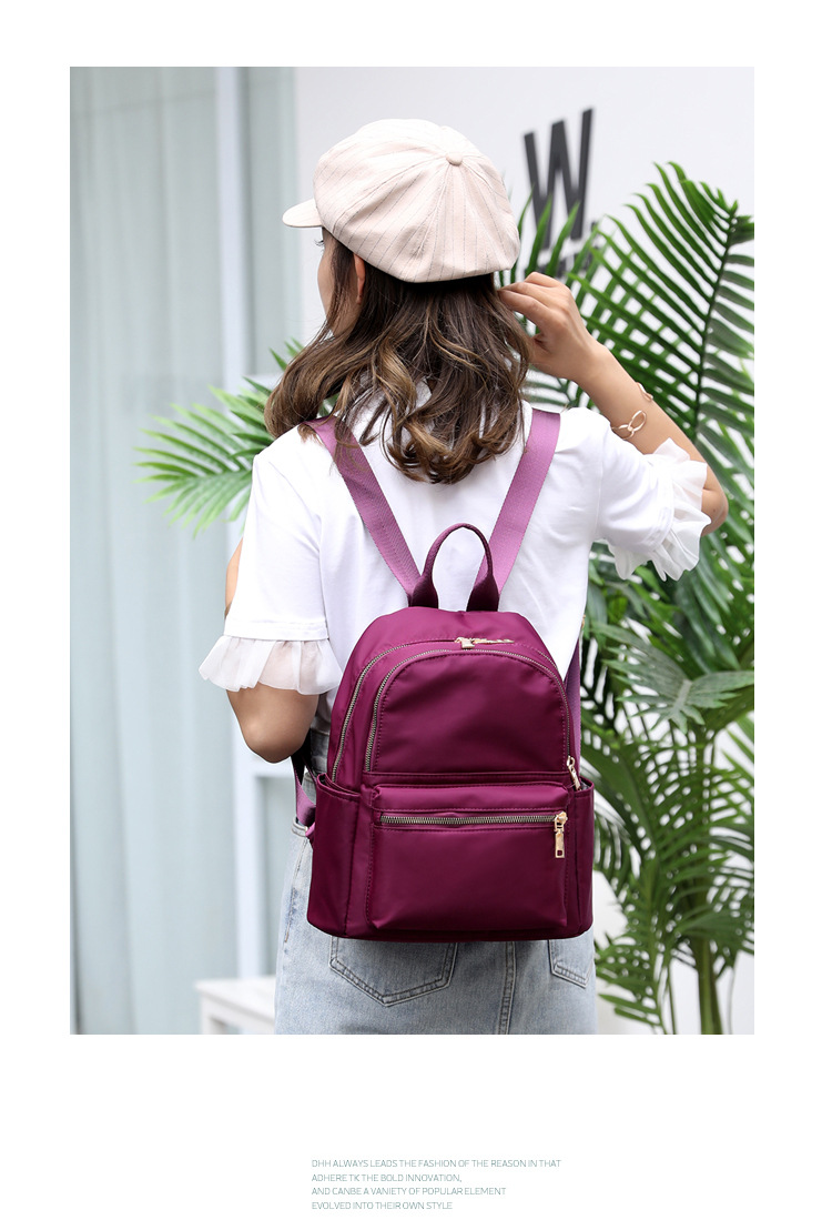 New Women's Backpack Korean Style Casual All-Matching Backpack Nylon Oxford Cloth Women's Bag Canvas Bag Travel Backpack