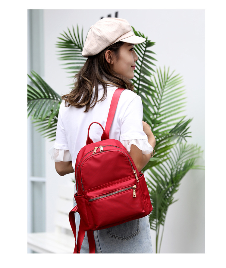New Women's Backpack Korean Style Casual All-Matching Backpack Nylon Oxford Cloth Women's Bag Canvas Bag Travel Backpack