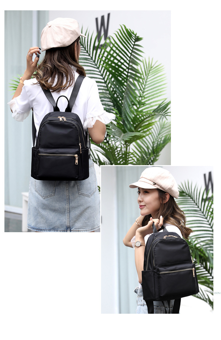 New Women's Backpack Korean Style Casual All-Matching Backpack Nylon Oxford Cloth Women's Bag Canvas Bag Travel Backpack