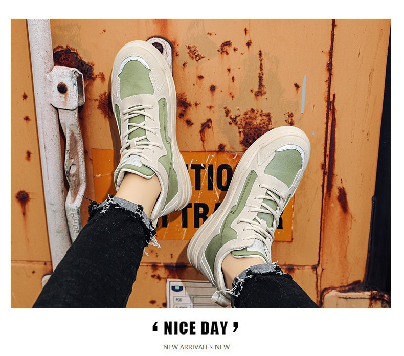Autumn 2020 Hight-Top Trendy Shoes Sports Artificial Leather + Canvas Skate Shoes Retro Street Cool Casual Breathable Men's Shoes
