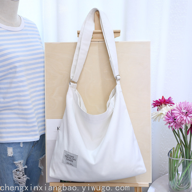 Literary Canvas Bag Trendy Women&#039;s Simple Large Capacity Portable Shoulder Crossbody Student Bag Generation 