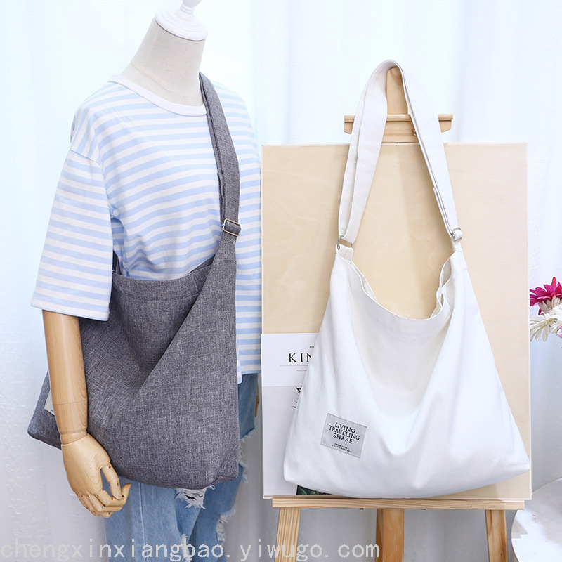 Literary Canvas Bag Trendy Women&#039;s Simple Large Capacity Portable Shoulder Crossbody Student Bag Generation 