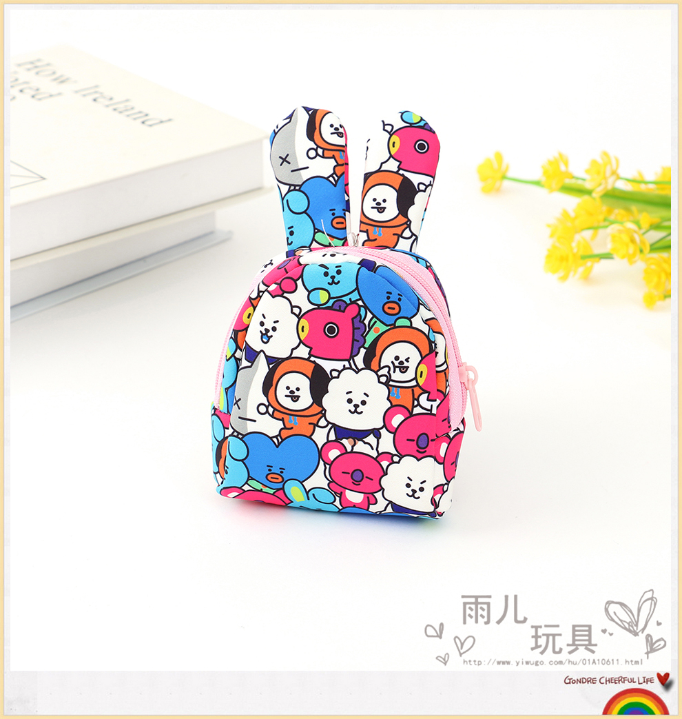 Cute Cartoon Change Purse Wallet Female Mini Korean Key Storage Fabric Canvas Bag Student Purse