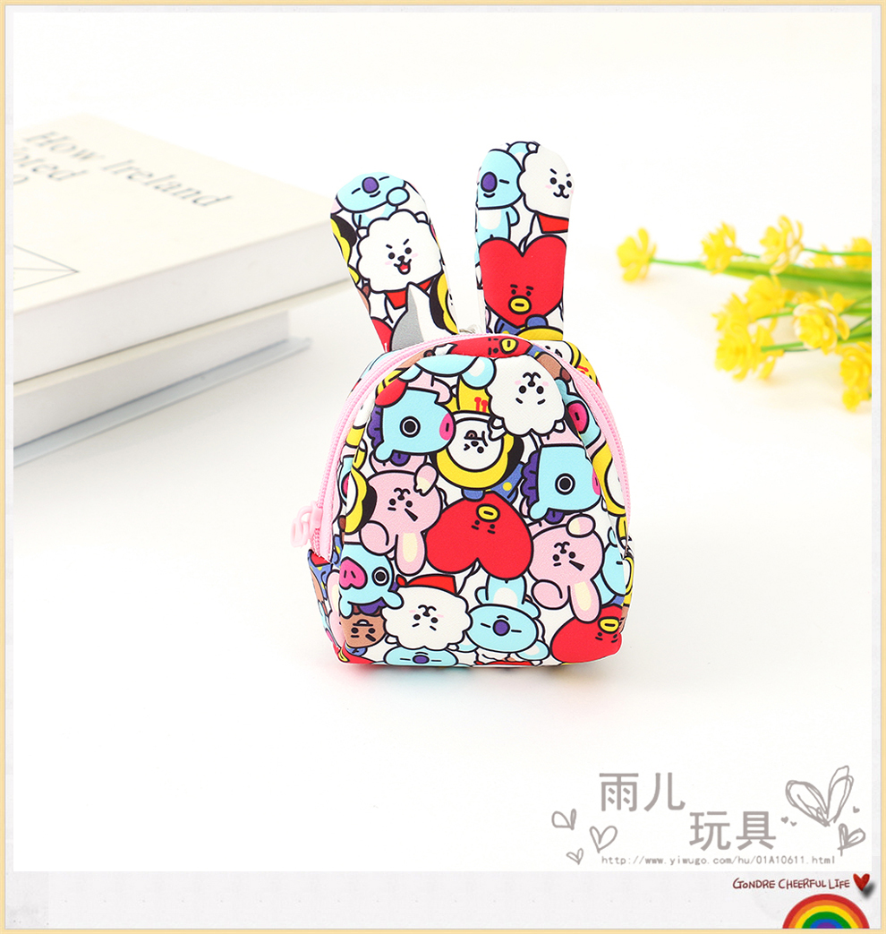 Cute Cartoon Change Purse Wallet Female Mini Korean Key Storage Fabric Canvas Bag Student Purse