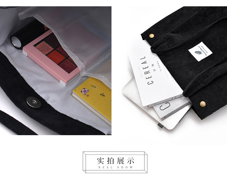Korean Style Crossbody Single Shoulder Student's Canvas Bag Women's Storage Shoulder Bag Large Capacity Retro Corduroy Literary Shoulder Bag Korean Style Crossbody Single Shoulder Student's Canvas Bag Women's Storage Shoulder Bag Large Capacity Retro Corduroy Literary Shoulder Bag
