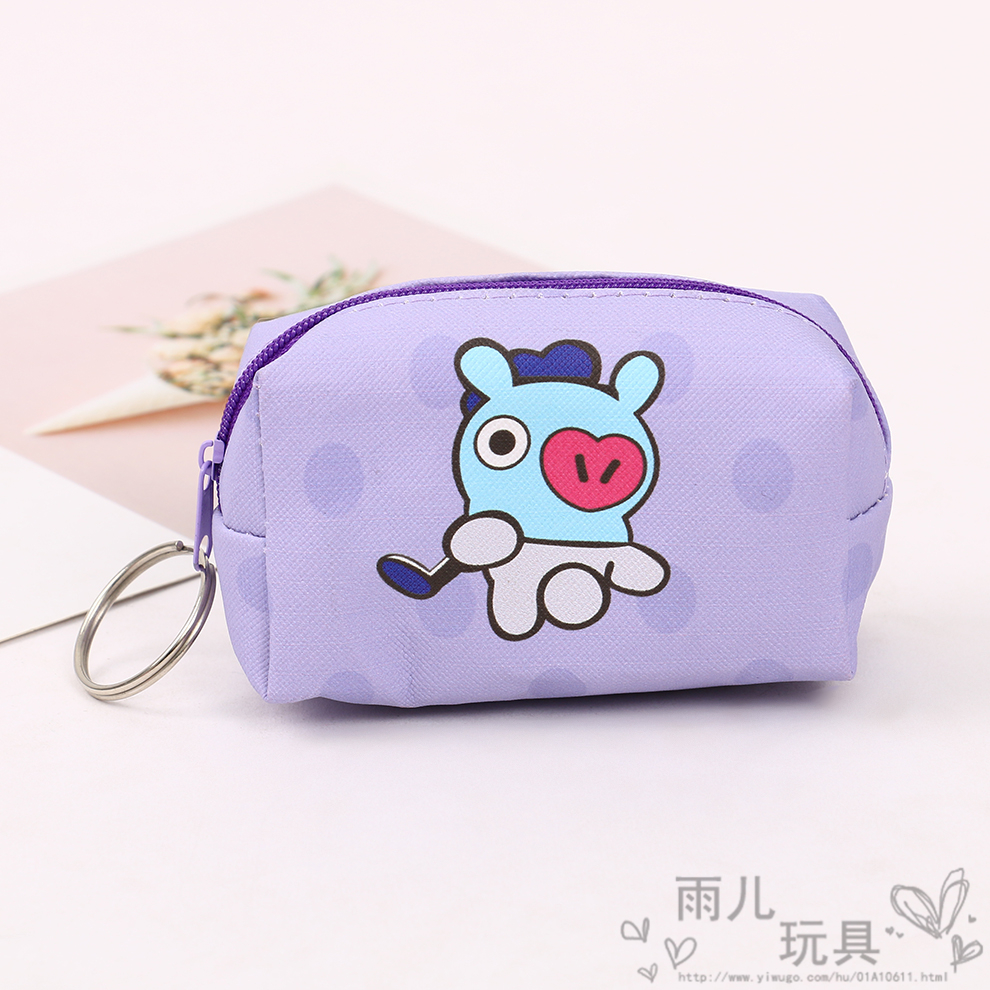 Korean Ins Cartoon Girl Coin Purse Female Cute Portable Student Change Small Canvas Bag Zipper Bag
