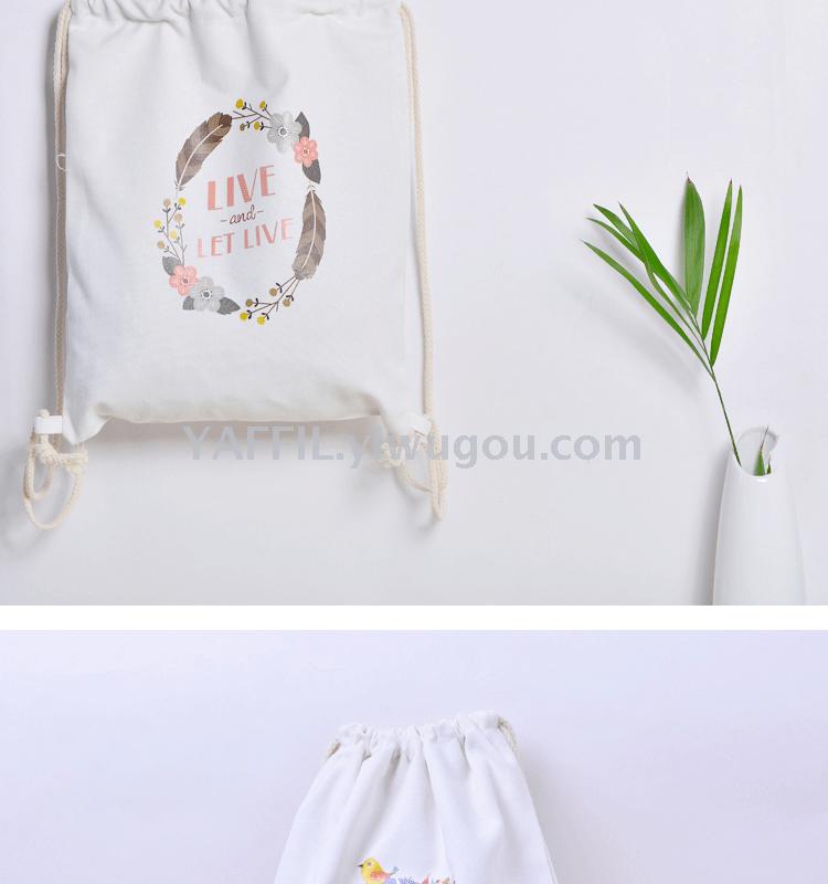 environmental bags canvas bag South Korea small and fresh and simple student canvas bag of double shoulder hand.
