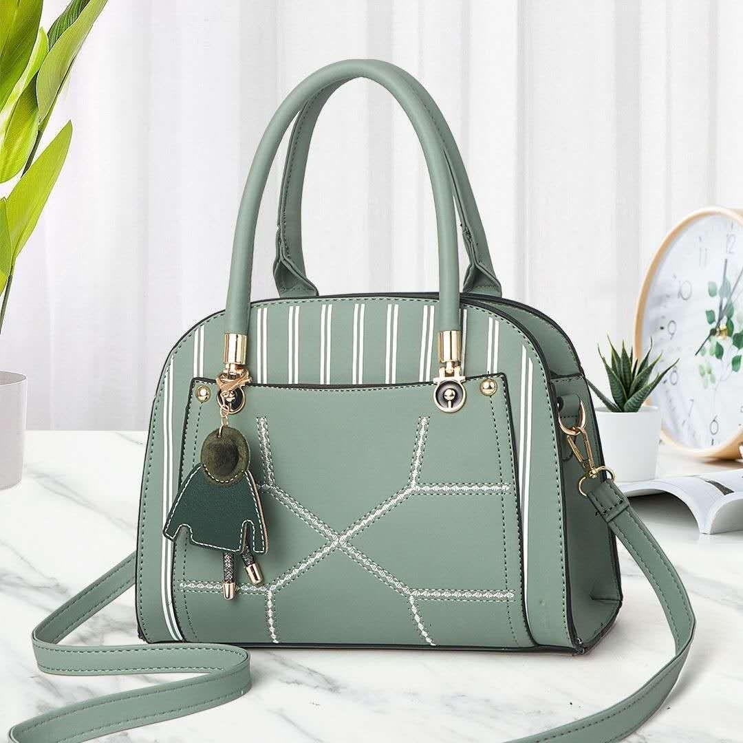 2020 Khaki Casual Sandwich Pocket Embossed Zipper Soft Carry Handle Motorcycle Bag Large Solid Color Horizontal Square Canvas Bag