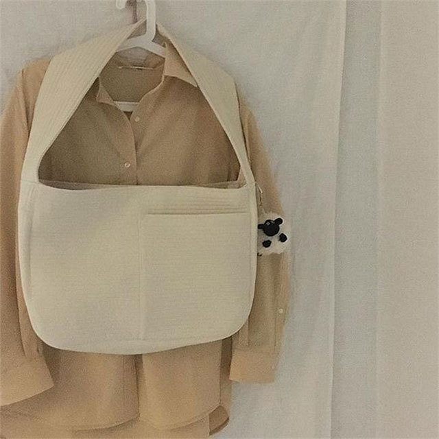 Korean Style Handmade Canvas Bag Cute Pet Bag Ulzzang Messenger Bag Women's Bag Shoulder Bag