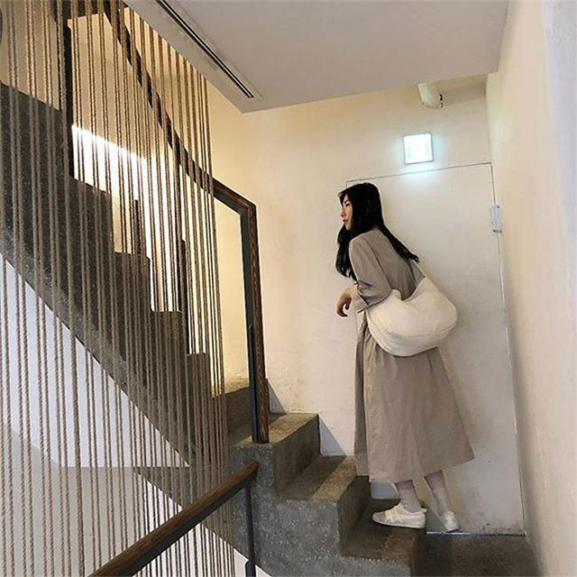 Korean Style Handmade Canvas Bag Cute Pet Bag Ulzzang Messenger Bag Women's Bag Shoulder Bag