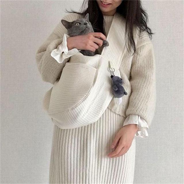 Korean Style Handmade Canvas Bag Cute Pet Bag Ulzzang Messenger Bag Women's Bag Shoulder Bag
