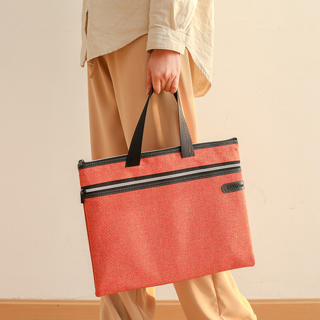 Canvas Bag Handbag Information Bag Business Zipper Multi-Layer Men&#039;s and Women&#039;s Office Bag Large Capacity Buggy Bag Briefcase
