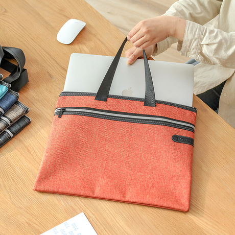 Canvas Bag Handbag Information Bag Business Zipper Multi-Layer Men&#039;s and Women&#039;s Office Bag Large Capacity Buggy Bag Briefcase