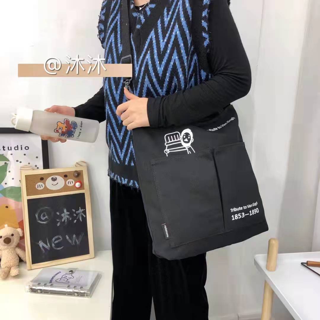 2022 New Korean Style High Quality Canvas Bag Shoulder Bag Casual Tote Bag Student Fashion Shoulder Messenger Bag