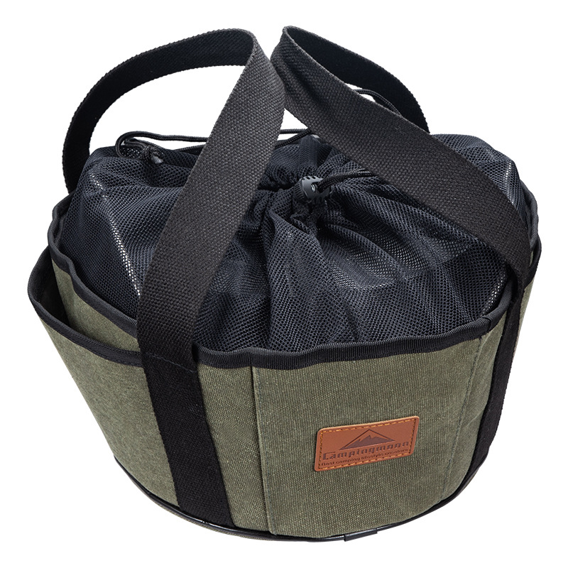Outdoor Camping Barbecue Storage Bag Holland Pot Storage Canvas Bag Coying Utensils Bag Storage Organizing Bag Tote Bag