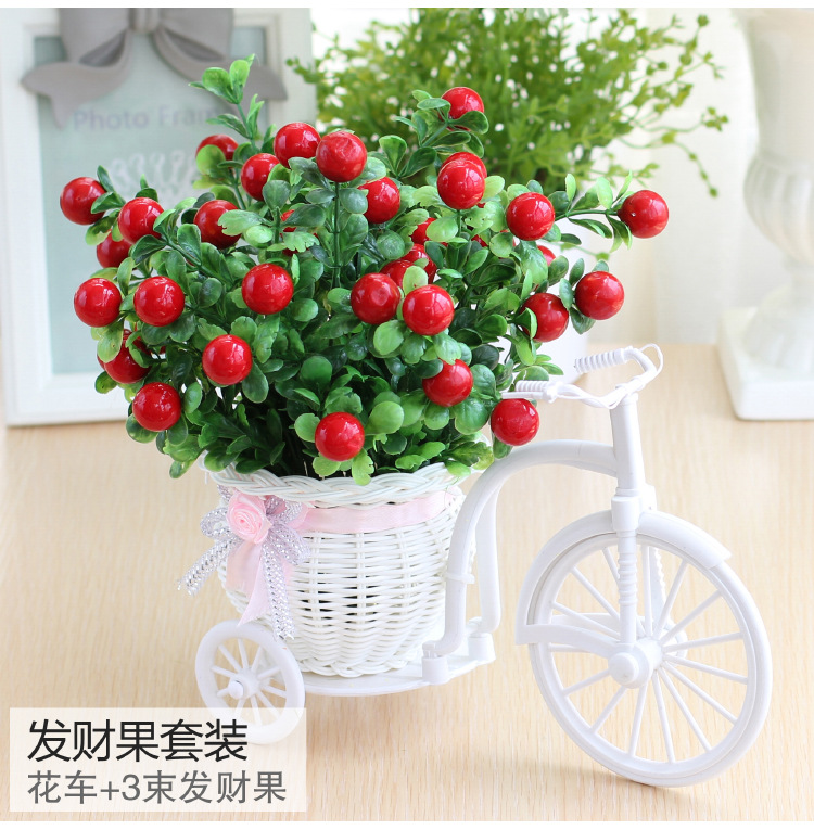 Rose Carven Design Wedding Decoration European Rose-Decorated Tricycle Basket Flower Set Car Fake Flower Flower Ceiling