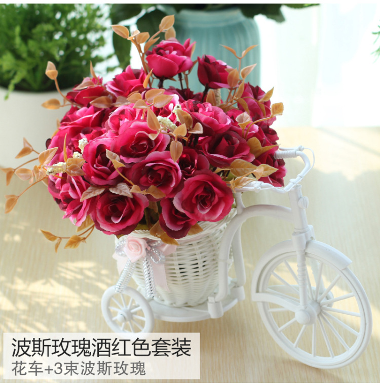 Rose Carven Design Wedding Decoration European Rose-Decorated Tricycle Basket Flower Set Car Fake Flower Flower Ceiling Rose Carven Design Wedding Decoration European Rose-Decorated Tricycle Basket Flower Set Car Fake Flower Flower Ceiling